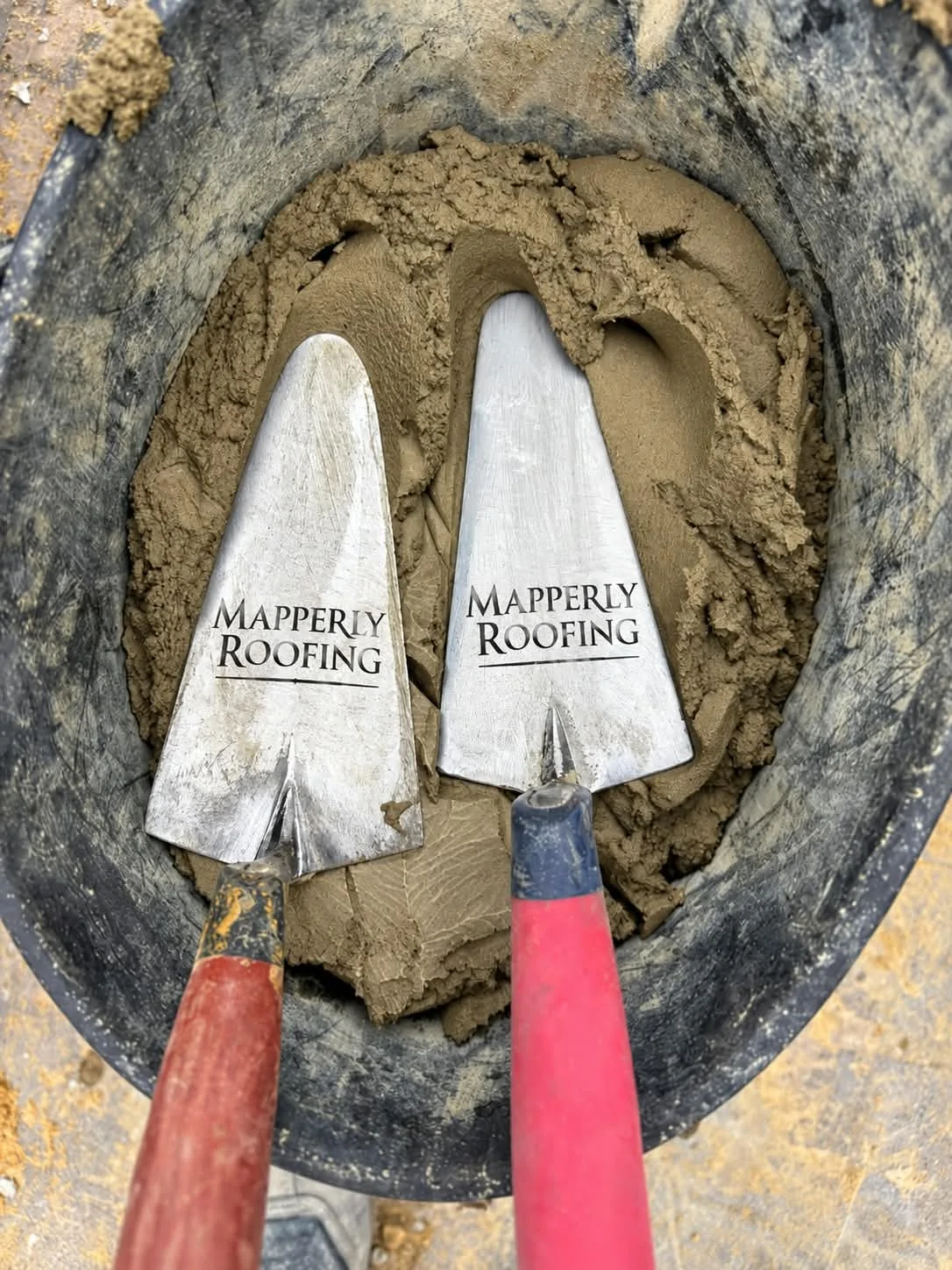 Roofing trowels used for mortar work