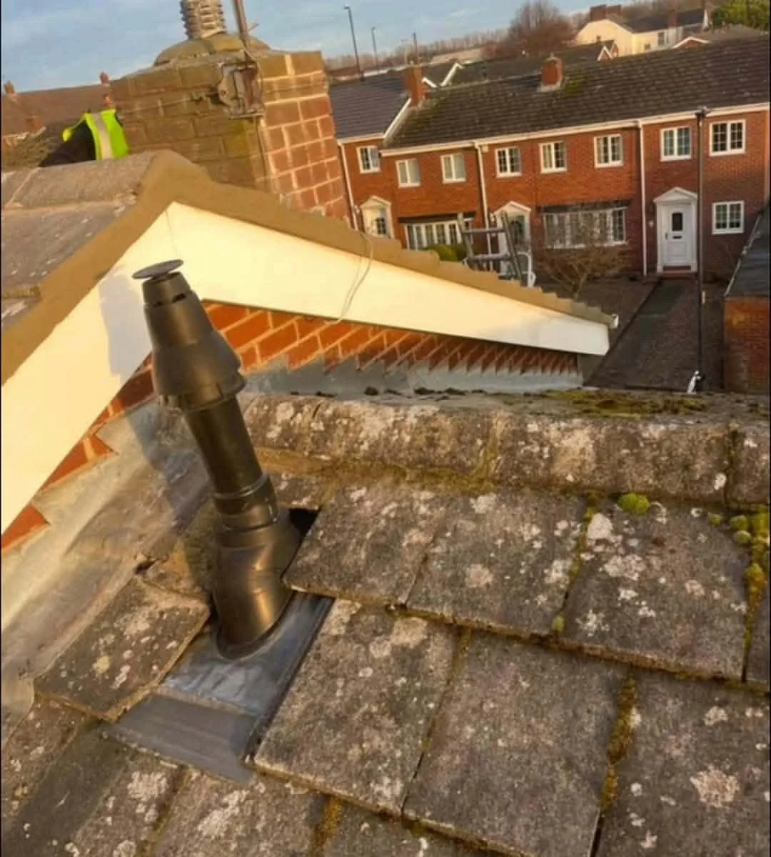Roof junction and roof vent detail